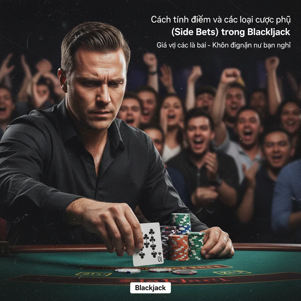 Ví dụ về cược phụ 21+3 trong Blackjack tạo thành Sảnh Thùng