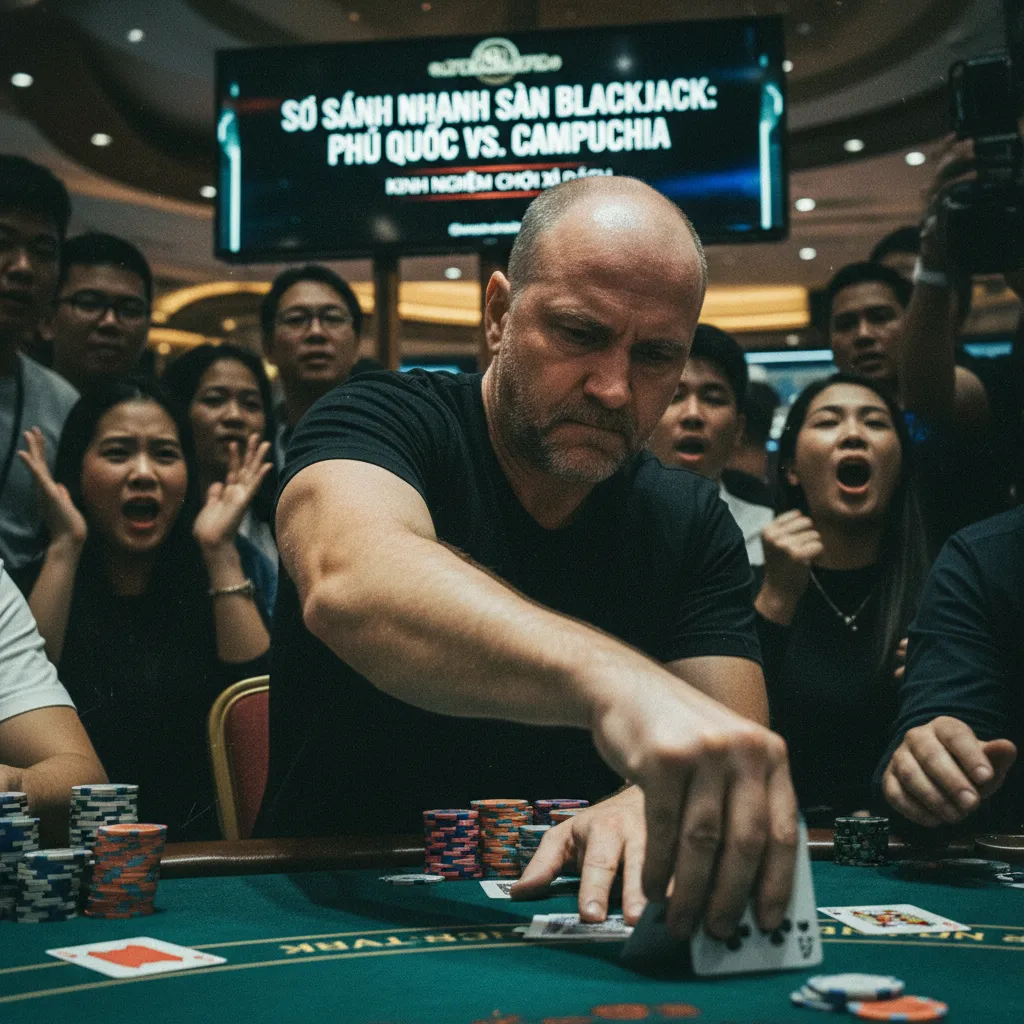 Không khí sôi động tại một bàn Blackjack ở Campuchia